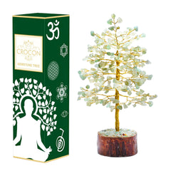 Green Jade Crystal Tree of Life - Handmade Feng Shui Money Tree | Healing Chakra Gemstone Bonsai | Spiritual Home Decor Gift