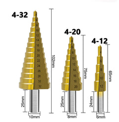 6-Piece Step Drill Groove Saw Set - Professional Drilling Kit for Metal & Wood