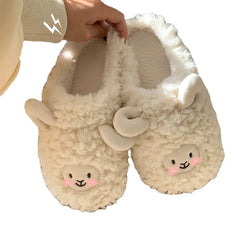 Cute Cartoon Cotton Slippers for Couples - Cozy Winter Indoor House Shoes