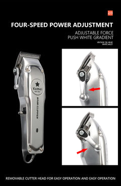 Kemei Professional Rechargeable Hair Clipper - Cordless Electric Trimmer for Men