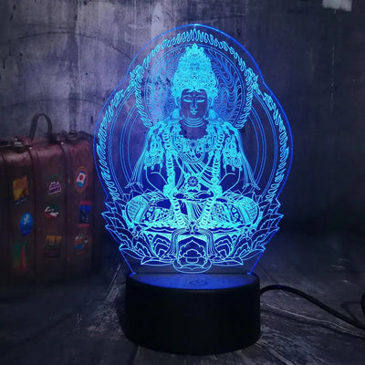 3D Buddha LED Night Light - Color Changing Meditation Decor with Remote Control