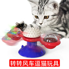 Interactive Rotating Cat Windmill Toy - Spinning Pet Entertainment & Exercise