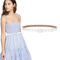 Women's Genuine Leather Belt - Skinny Waist Belt for Dress & Jeans | Premium Quality Fashion Accessory