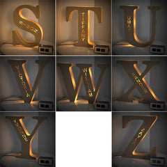 LED Wooden Decorative Letter Night Light - Personalized Ambient Lighting Fixture