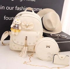 Women's Convertible Backpack & Shoulder Bag - Waterproof PU Leather Multi-Color Bag