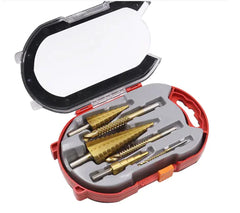 6-Piece Step Drill Groove Saw Set - Professional Drilling Kit for Metal & Wood