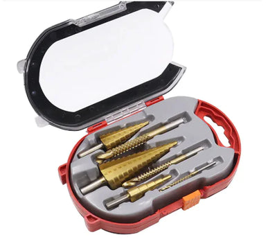 6-Piece Step Drill Groove Saw Set - Professional Drilling Kit for Metal & Wood