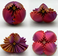 3D Printed Fidget Gear Ball - Stress Relief Rotation Toy