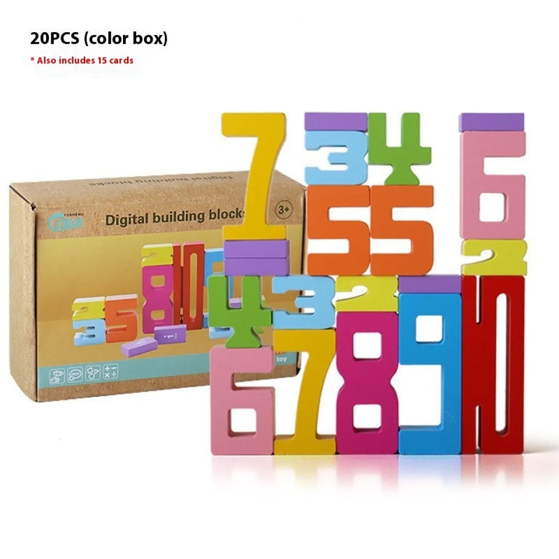 Educational Wooden Number Blocks Set - Math Learning Toys for Kids Ages 4-6