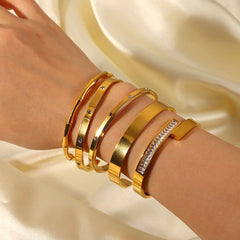 Vintage Stainless Steel Chain Bracelet - Women's Fashion Jewelry