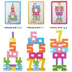 Educational Wooden Number Blocks Set - Math Learning Toys for Kids Ages 4-6