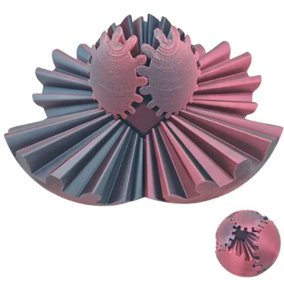 3D Printed Gear Ball Fidget Toy - Rotating Mechanical Puzzle Stress Relief