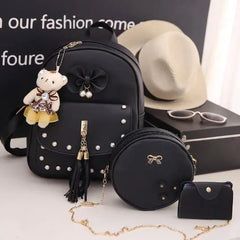 Women's Convertible Backpack & Shoulder Bag - Waterproof PU Leather Multi-Color Bag