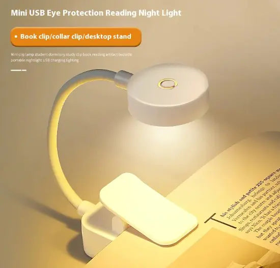 Portable LED Clip-On Reading Light - Folding Mini Book Lamp for Night Reading
