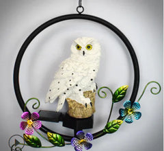 Solar Owl LED Hanging Light - Waterproof Outdoor Garden Decor with Auto On/Off
