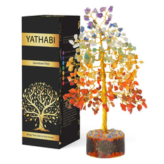 Green Jade Crystal Tree of Life - Feng Shui Bonsai Money Tree for Good Luck & Prosperity