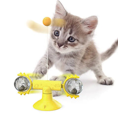 Interactive Rotating Cat Windmill Toy - Spinning Pet Entertainment & Exercise