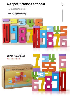 Educational Wooden Number Blocks Set - Math Learning Toys for Kids Ages 4-6