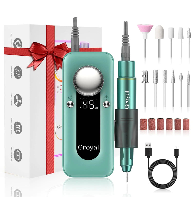 Professional Electric Nail Drill 45000RPM - Cordless Manicure Tool Kit