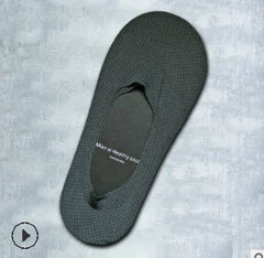 Men's Ultra-Thin Silicone Boat Socks - 3 Pairs | No-Show Anti-Slip Invisible Socks