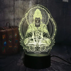 3D Buddha LED Night Light - Color Changing Meditation Decor with Remote Control