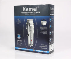 Kemei Professional Rechargeable Hair Clipper - Cordless Electric Trimmer for Men