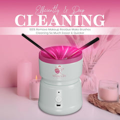 Electric Makeup Brush Cleaner Machine, Portable Automatic USB Cosmetic Brushes Cleaner Cleanser Tool for All Size Beauty Makeup Brush Set, Liquid Foundation, Contour, Eyeshadow, Blush Brush