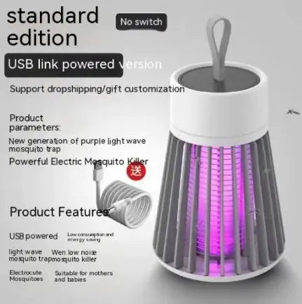 USB Electric Mosquito Killer Lamp - Silent Bug Zapper for Indoor & Outdoor Use
