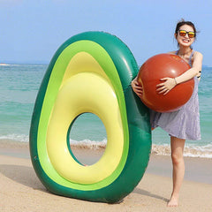 Giant Inflatable Avocado Pool Float - Premium Summer Pool Toy with Removable Pit