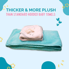 Princess Baby Bath Towel [Ice Blue] Hooded Toddler Towels for Girls up to 10 Years - Oversized Baby Towels with Super Absorbent 100% Cotton - Soft and Cozy Beach Towel - Full Coverage Kids Bath Towel