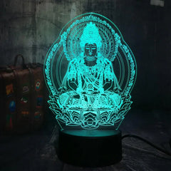 3D Buddha LED Night Light - Color Changing Meditation Decor with Remote Control