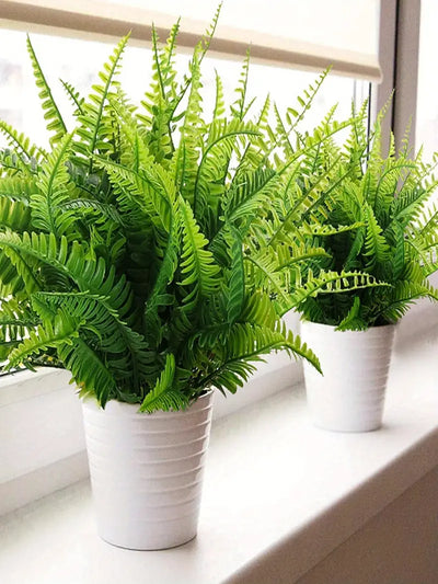 Artificial Green Fern Leaf -  Realistic Artificial Fern, Premium Silk Foliage for Wedding Décor & Floral Arrangements