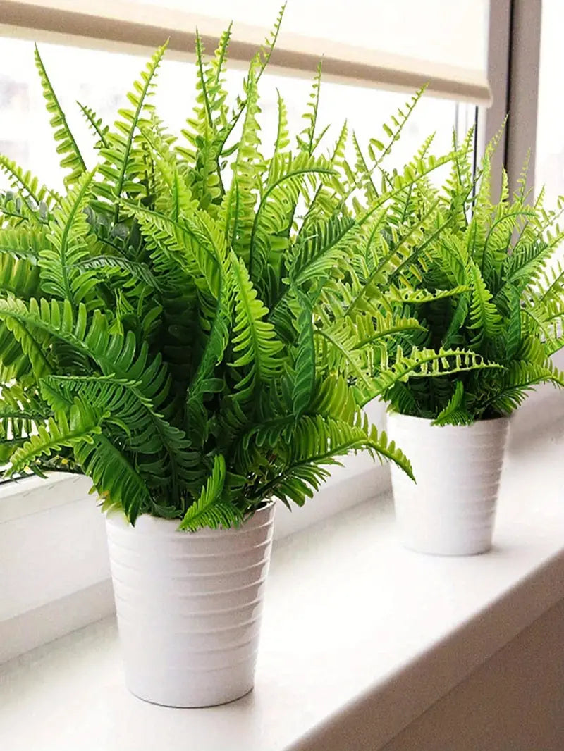 Artificial Green Fern Leaf -  Realistic Artificial Fern, Premium Silk Foliage for Wedding Décor & Floral Arrangements