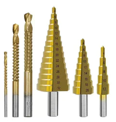 6-Piece Step Drill Groove Saw Set - Professional Drilling Kit for Metal & Wood