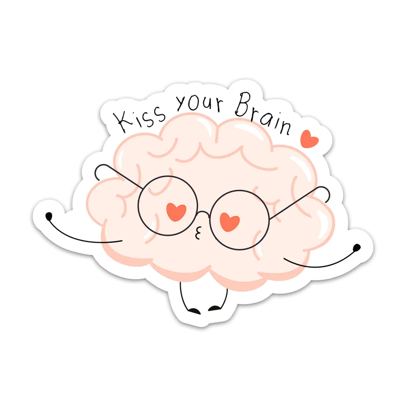 Kiss Your Brain Mental Health Awareness Stickers - 3 Pack Vinyl Waterproof Decals