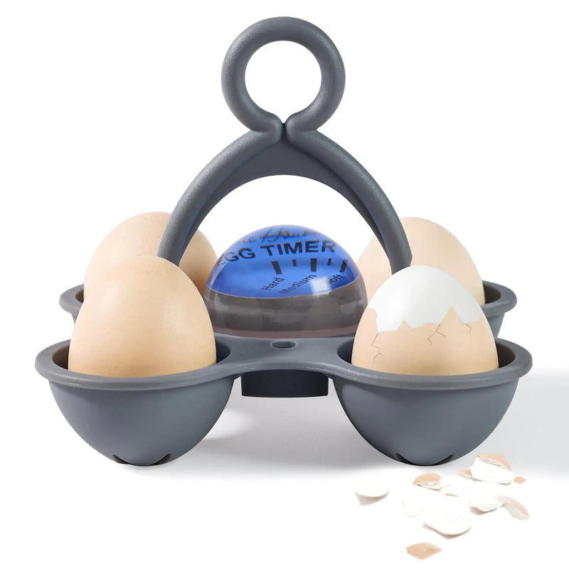 Color-Changing Egg Timer with 4-Egg Holder - Perfect Soft Medium Hard Boiled Eggs