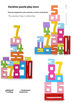 Educational Wooden Number Blocks Set - Math Learning Toys for Kids Ages 4-6