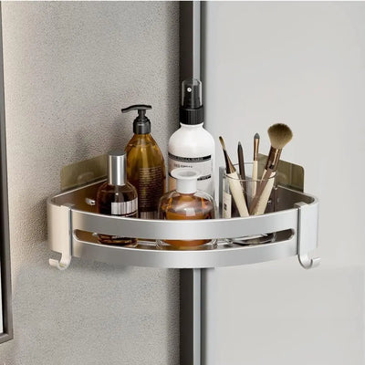 1 Layer Silver Triangular Corner Shelf Organizer