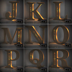 LED Wooden Decorative Letter Night Light - Personalized Ambient Lighting Fixture
