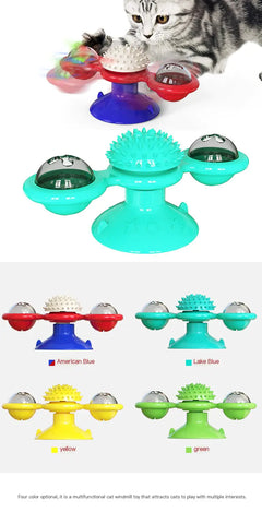 Interactive Rotating Cat Windmill Toy - Spinning Pet Entertainment & Exercise