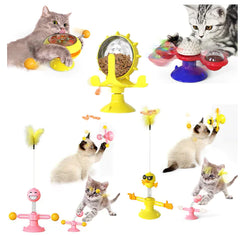 Interactive Rotating Cat Windmill Toy - Spinning Pet Entertainment & Exercise