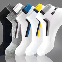 Premium Men's Summer Athletic Socks - 10 Pack Breathable Sports Crew Socks