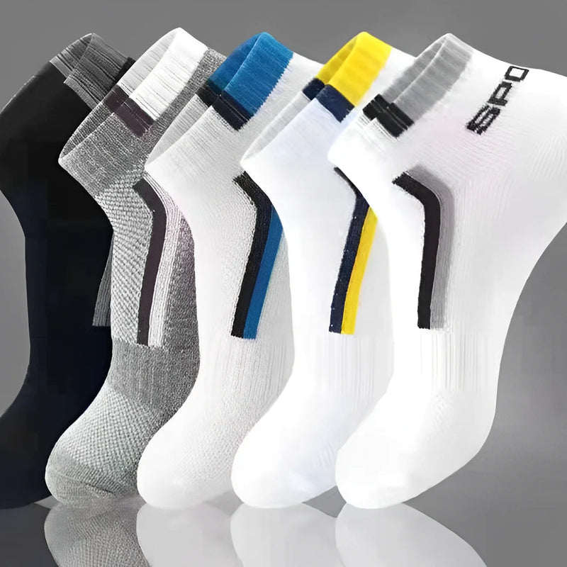 Premium Men's Summer Athletic Socks - 10 Pack Breathable Sports Crew Socks