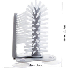Kitchen Bottle Brush - Glass Washer Brush - Water Bottle Cleaning Brush with Suction Base