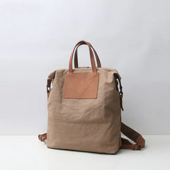 Premium Women's Canvas Leather Backpack - Stylish Travel & Work Bag