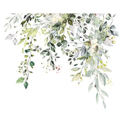 Green Leaf Toilet Wall Stickers - Tropical Bathroom Decor Decals | Removable PVC Nature Art