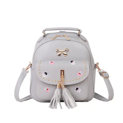 Women's Convertible Backpack & Shoulder Bag - Waterproof PU Leather Multi-Color Bag