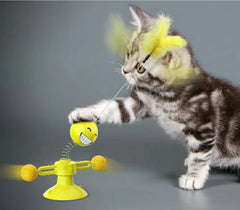 Interactive Rotating Cat Windmill Toy - Spinning Pet Entertainment & Exercise
