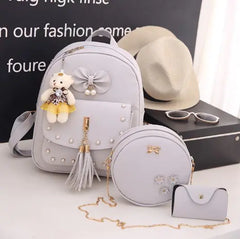 Women's Convertible Backpack & Shoulder Bag - Waterproof PU Leather Multi-Color Bag