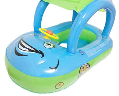 Kids Inflatable Car Float with Canopy | Pool Swimming Ring for Children